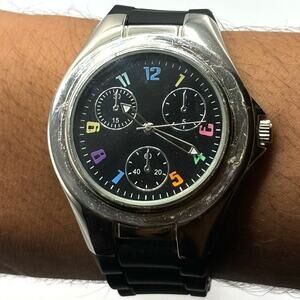 Silver & Blue Men's Watch